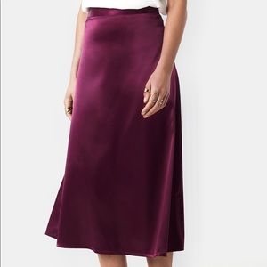 Nova Vintage violet satin midi skirt